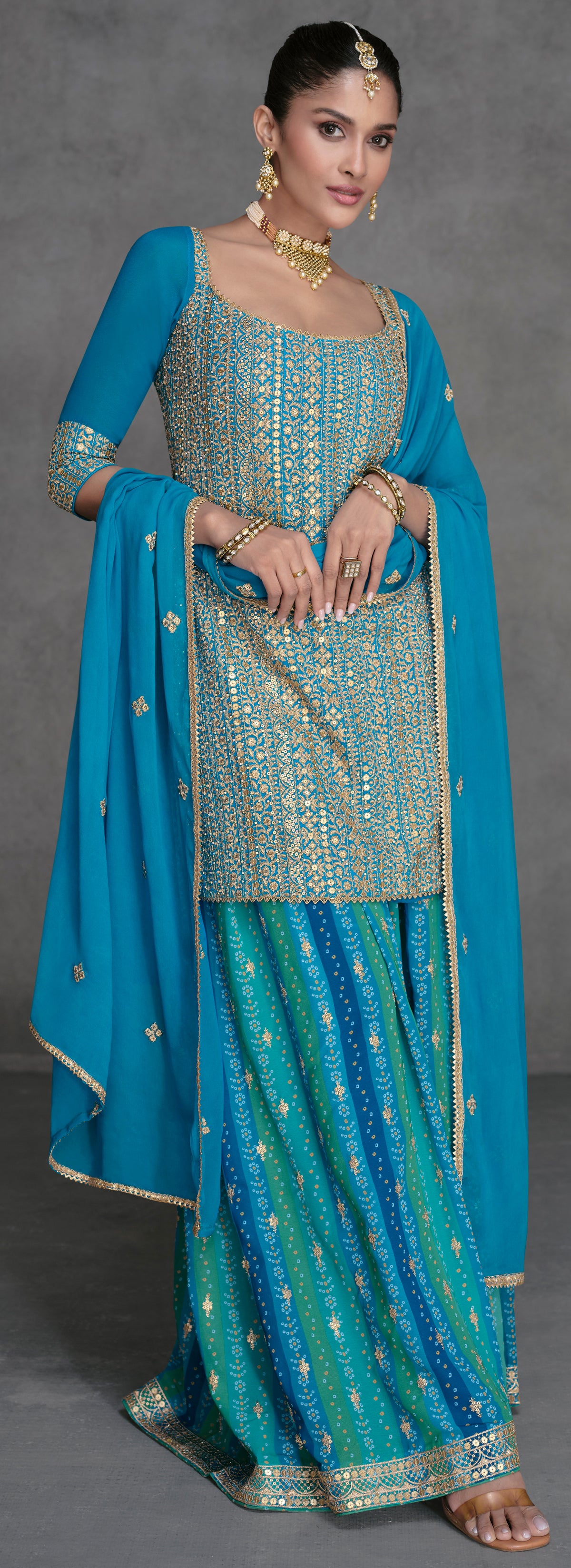 Pure Georgette dress with detailed embroidery for all occasion