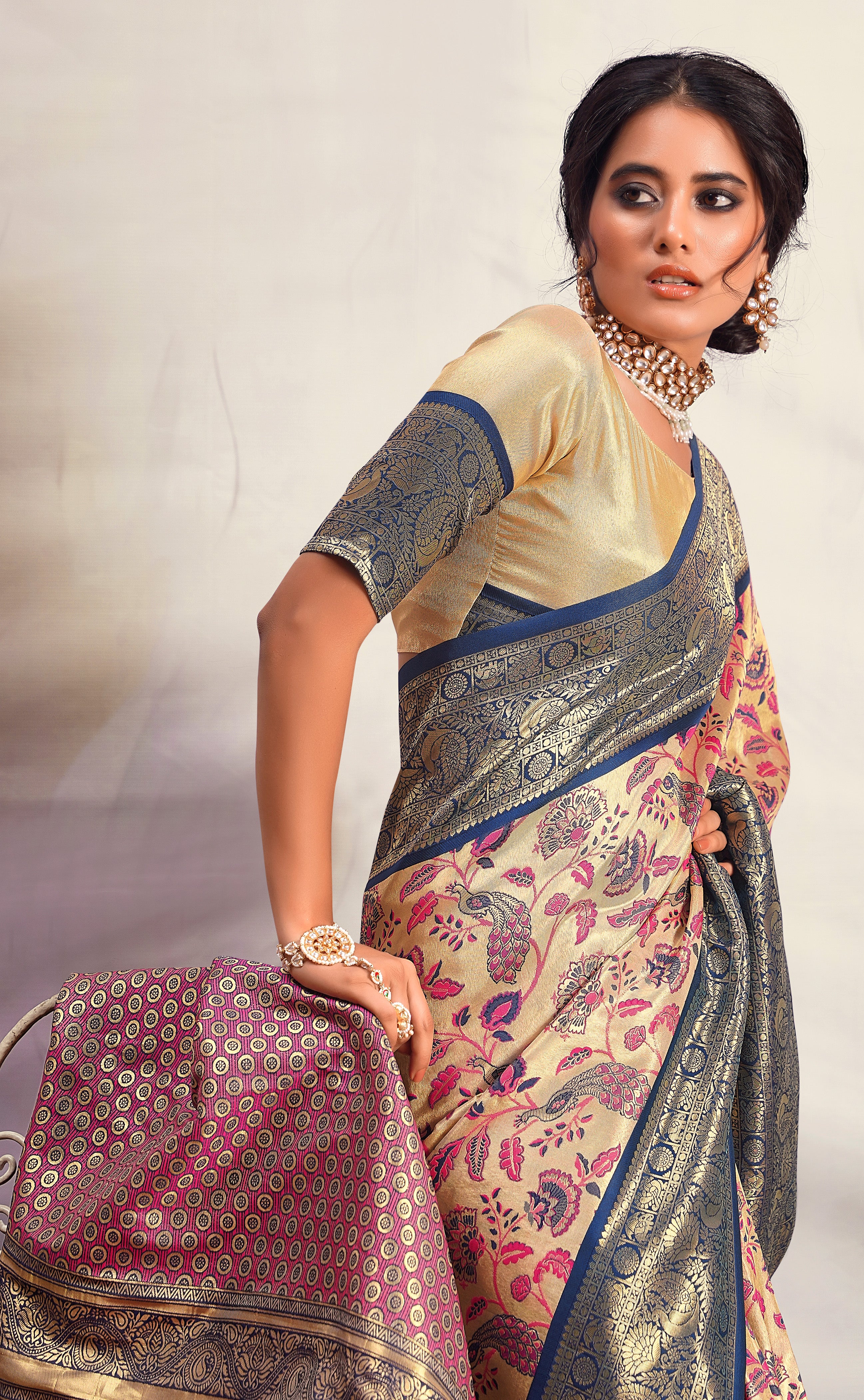 South Indian Pure Dharmavaram Silk Saree Designer Saree