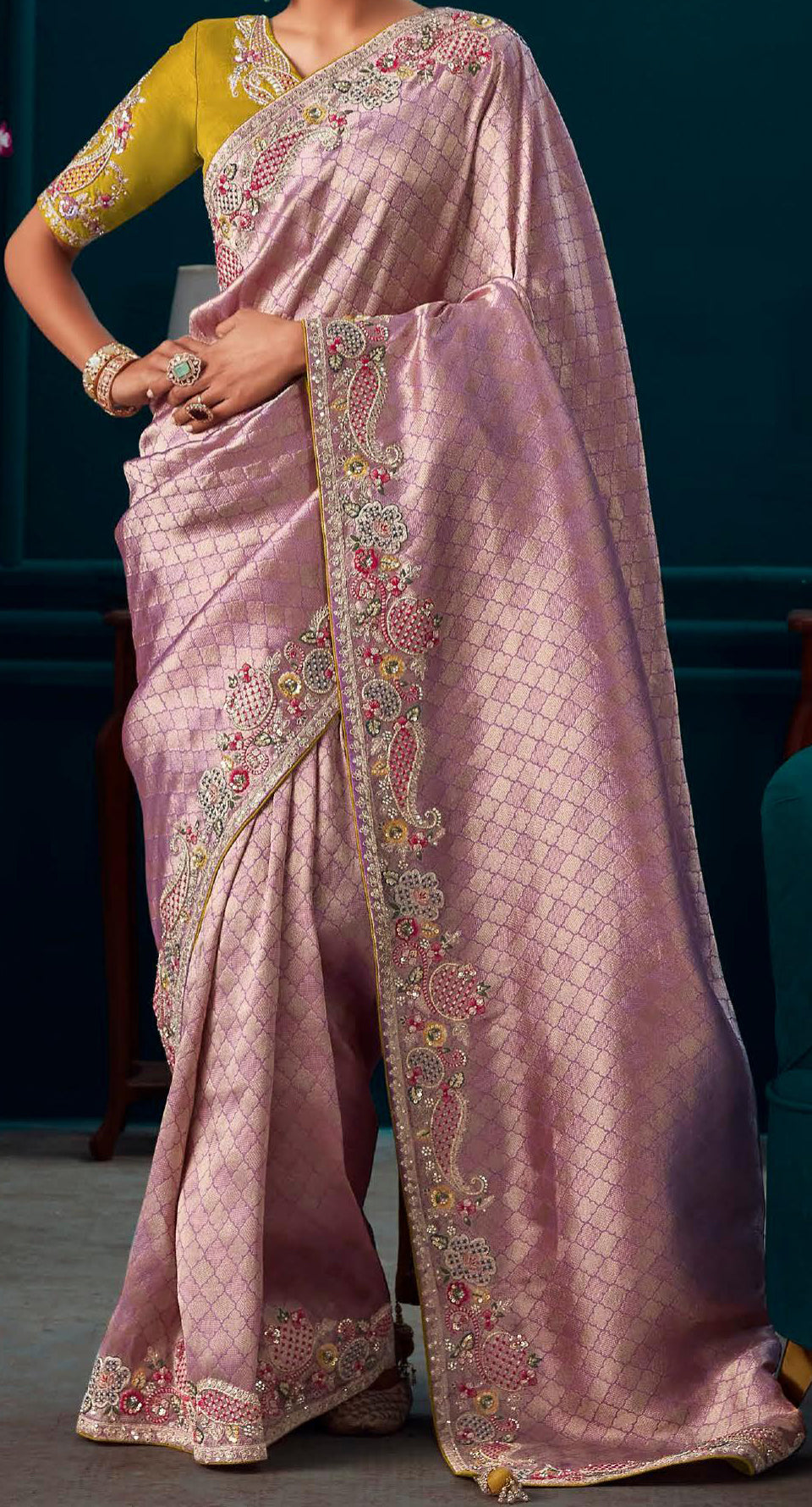 Premium Pure silk contrasting designer saree | silk saree