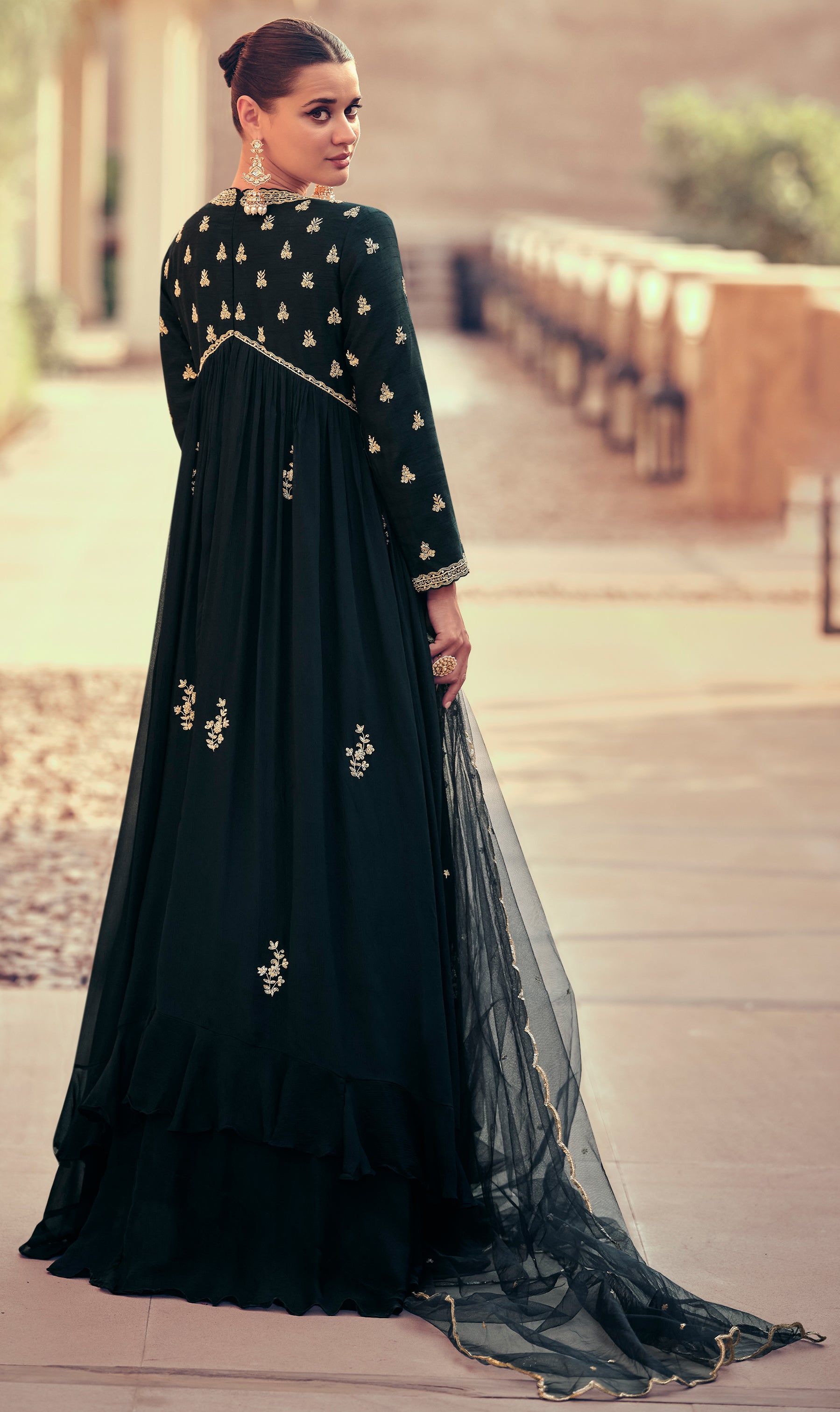 Pure Chinon exclusive dress with detailed Embroidered dress