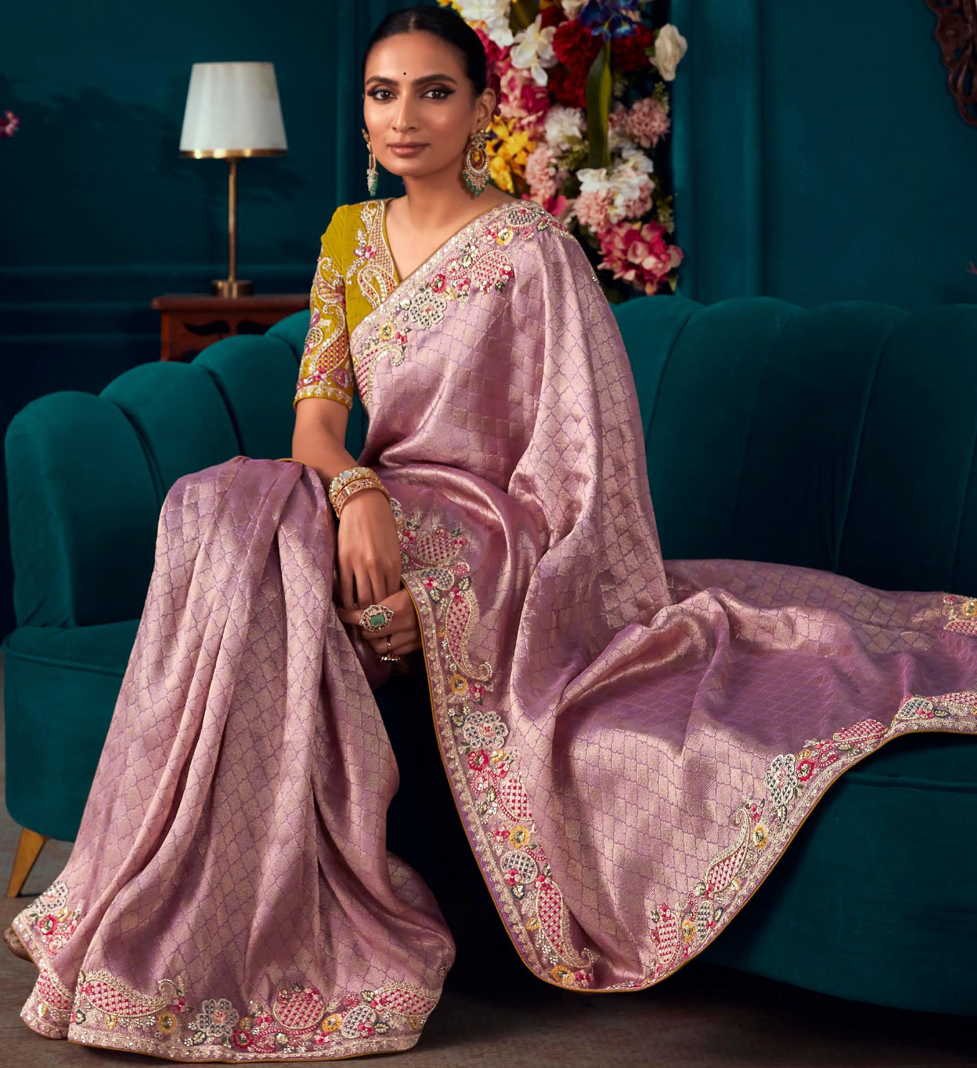 Premium Pure silk contrasting designer saree | silk saree