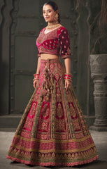 Exclusive Pink Shaded bridal embroidery lehenga | Indian Wedding Wear