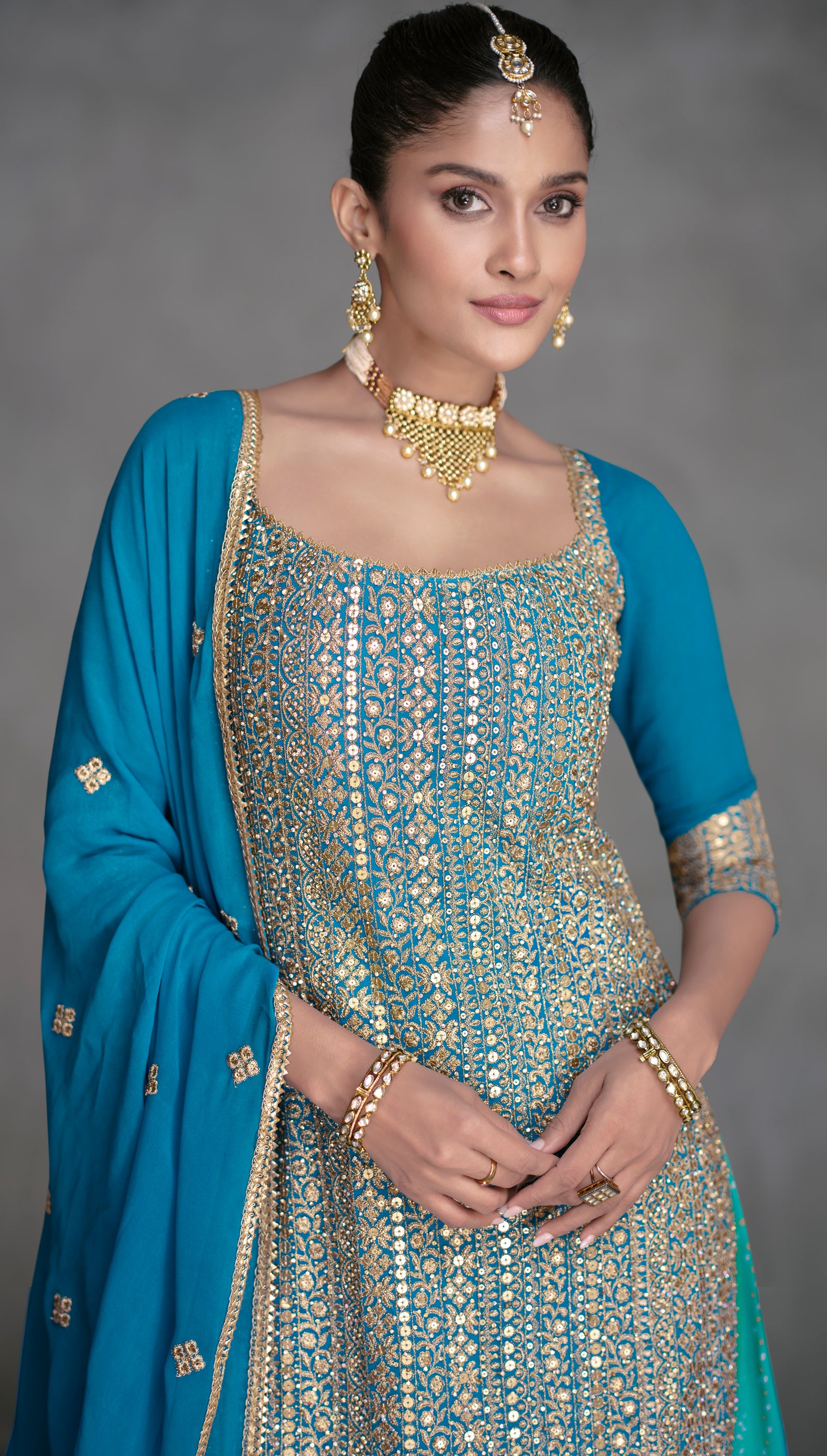 Pure Georgette dress with detailed embroidery for all occasion