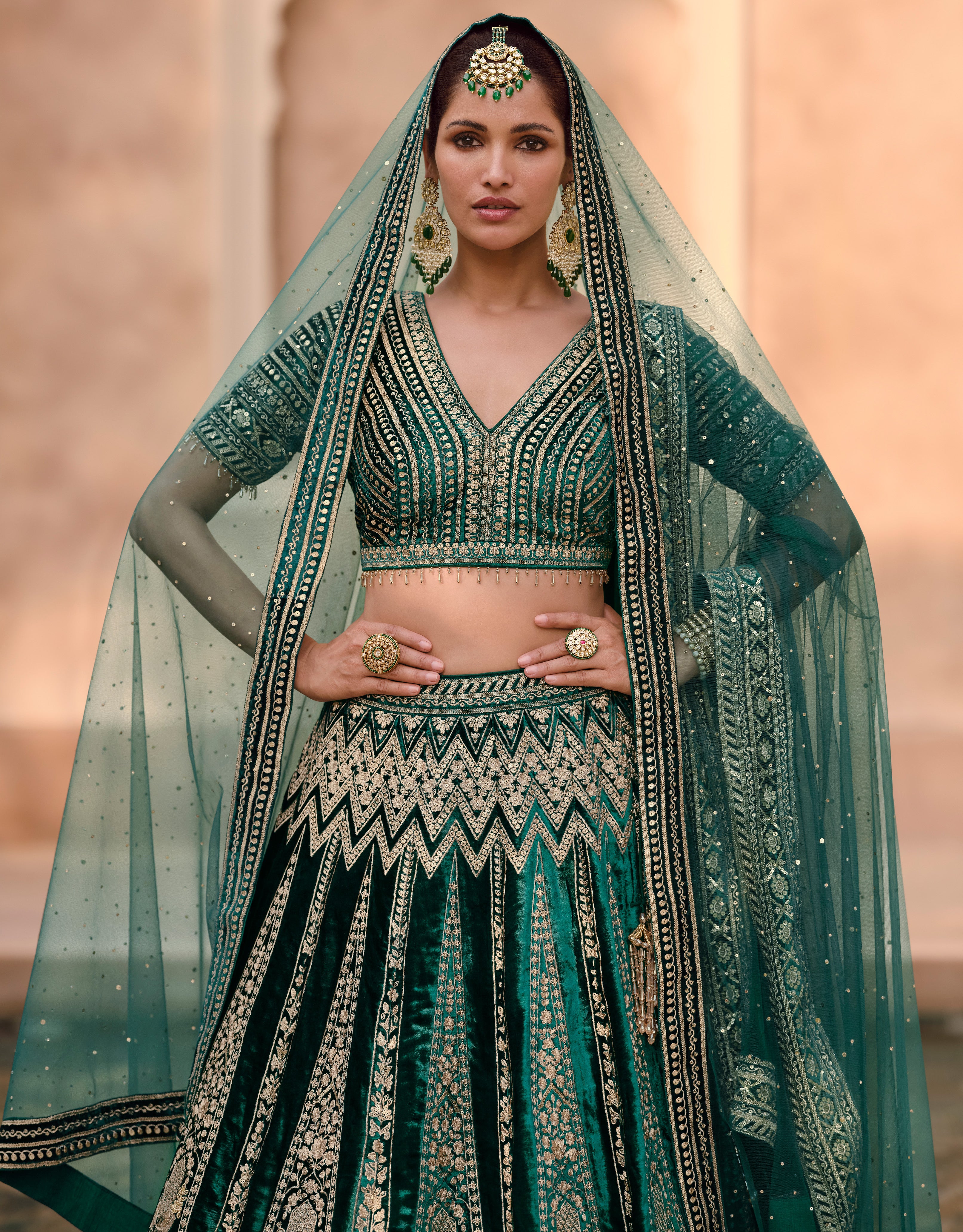 Designer pure viscose with hand work, detailed embroidery lehenga