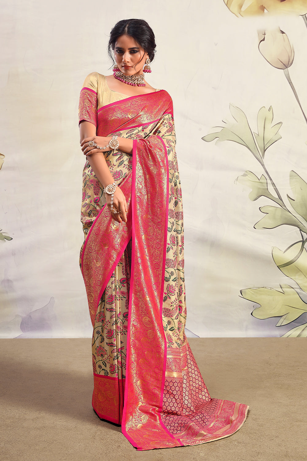 South Indian Pure Dharmavaram Silk Saree Designer Saree