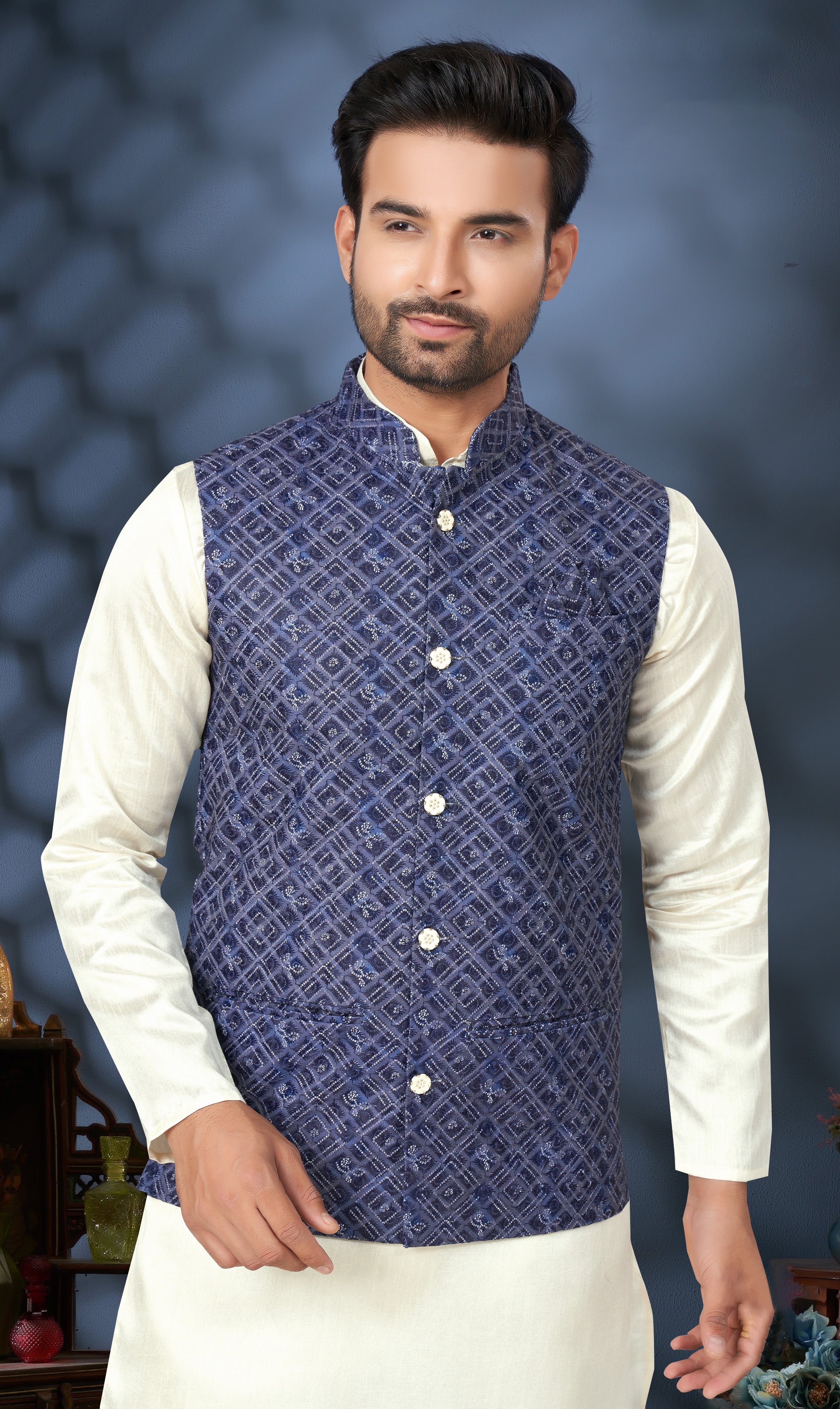 Latest lukhnawi kurta on cotton with detailed digital print and sequance work