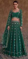 Exclusive designer pure chinon lehenga with detailed embroidery and latest design