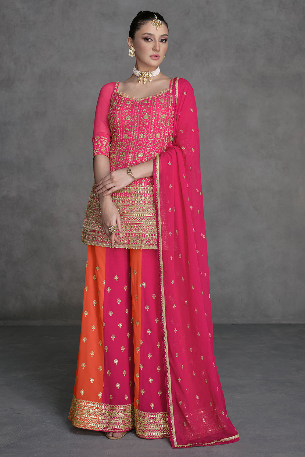 Pure Georgette dress with detailed embroidery for all occasion