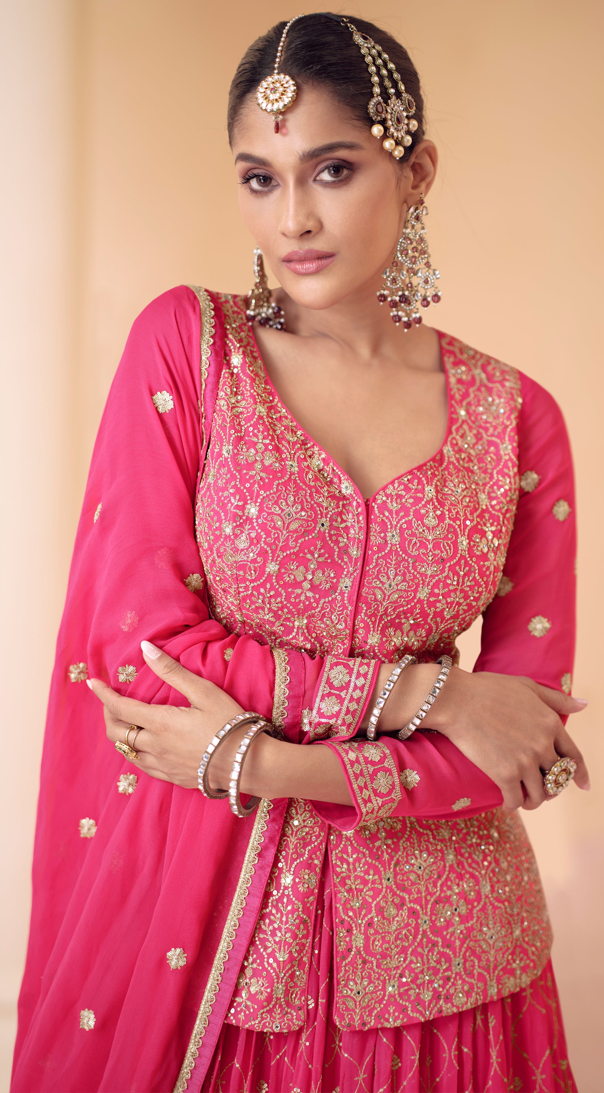 Pure Georgette designer outfit  with detailed embroidery