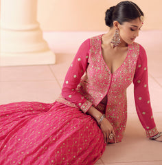 Pure Georgette designer outfit  with detailed embroidery