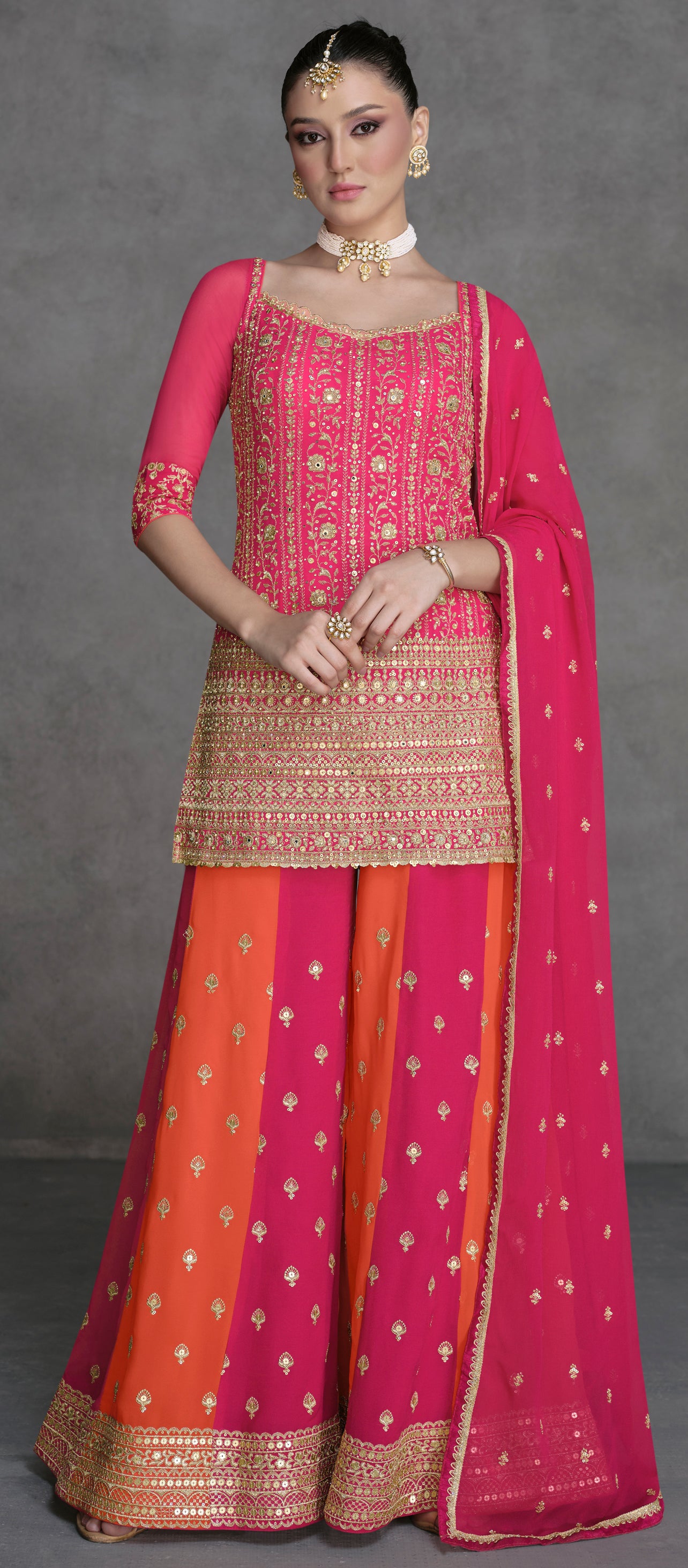 Pure Georgette dress with detailed embroidery for all occasion