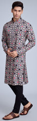 Gray  Contrasting indian aspiring Printed rayon Mens kurta for wedding and other occasion comes with pajama