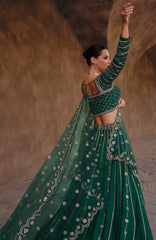 Exclusive designer pure chinon lehenga with detailed embroidery and latest design