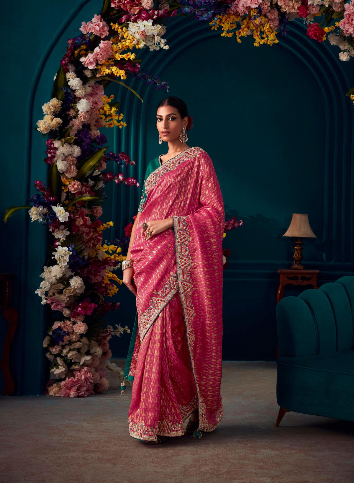 Premium Pure silk contrasting designer saree | silk saree