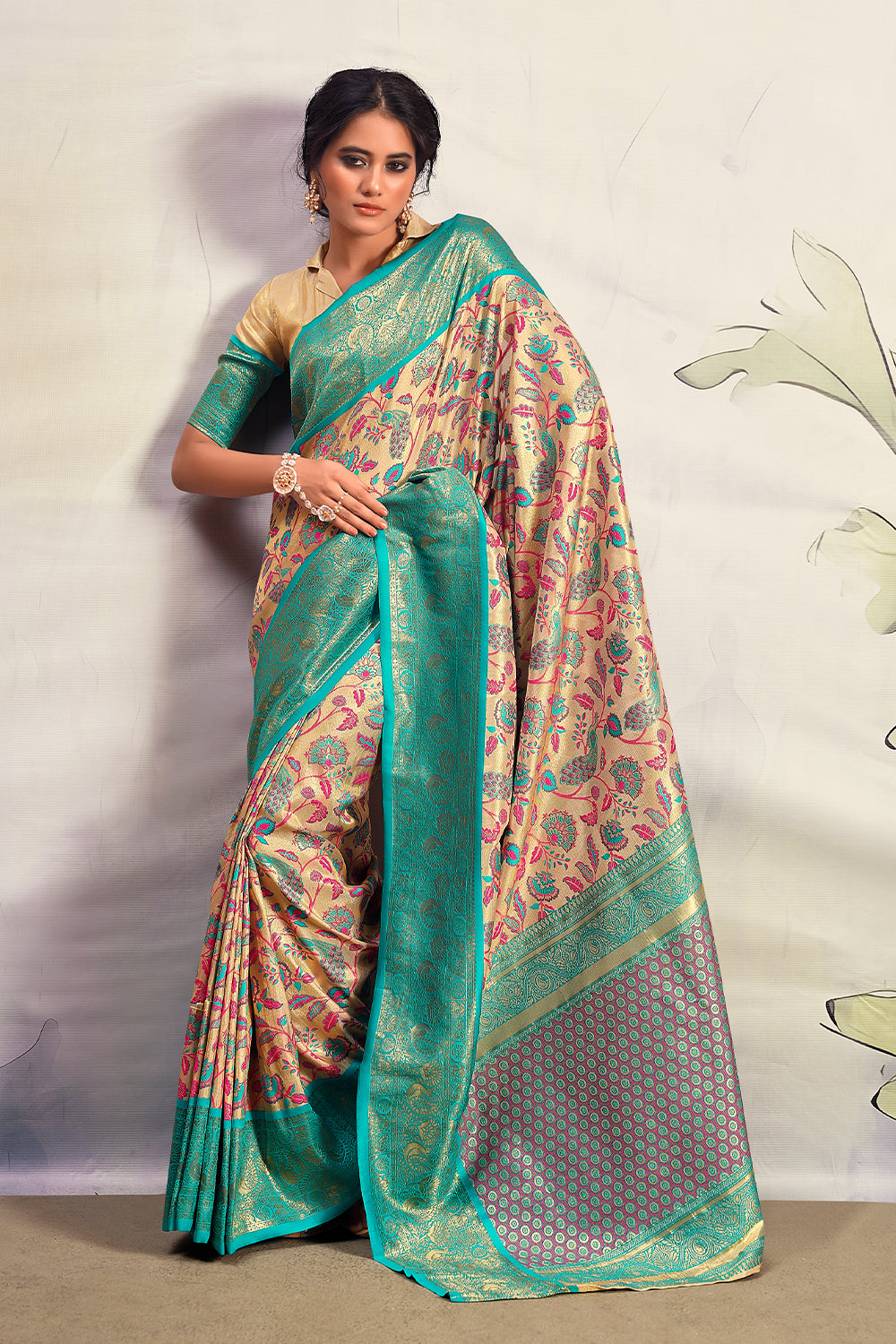 South Indian Pure Dharmavaram Silk Saree Designer Saree