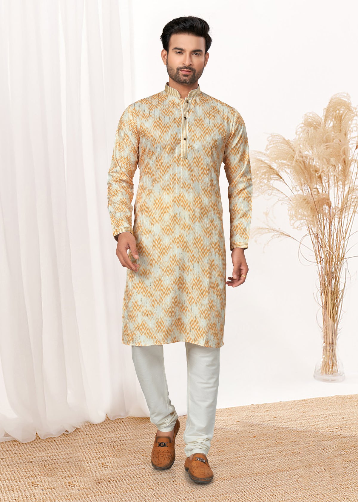 latest Contrast Digital print kurta on cotton with  detailed pintex, thread, sequence work for wedding