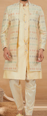 Exclusive Contrasting cream Thread and Detailed Embroidery Work Indo Western, Sherwani | Indian Traditional Mens Wear