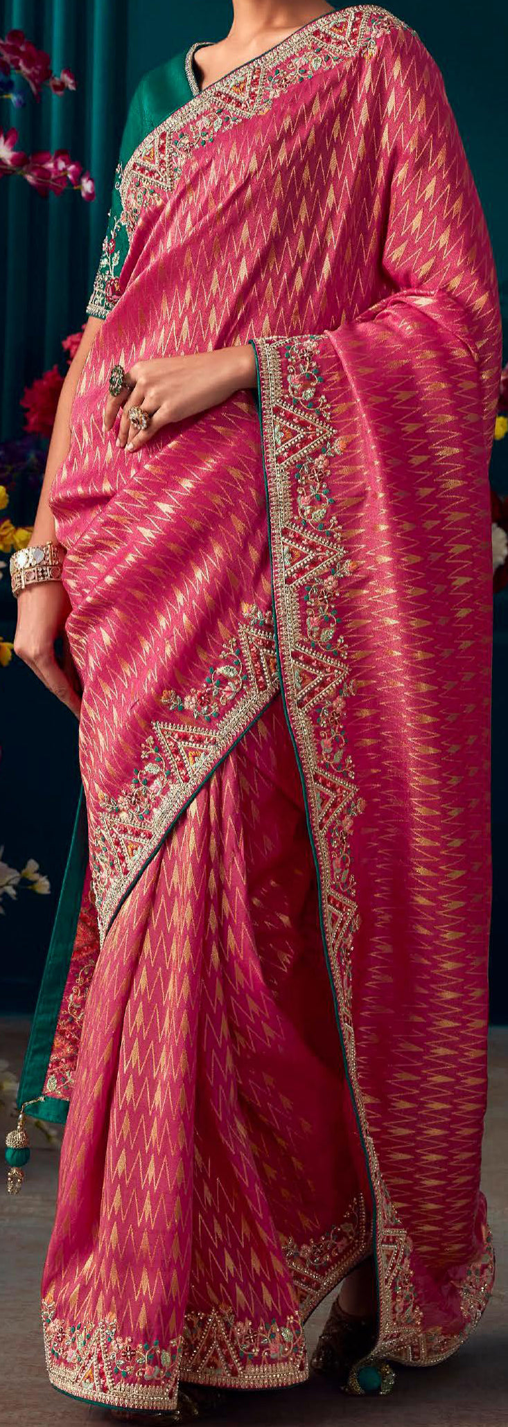 Premium Pure silk contrasting designer saree | silk saree