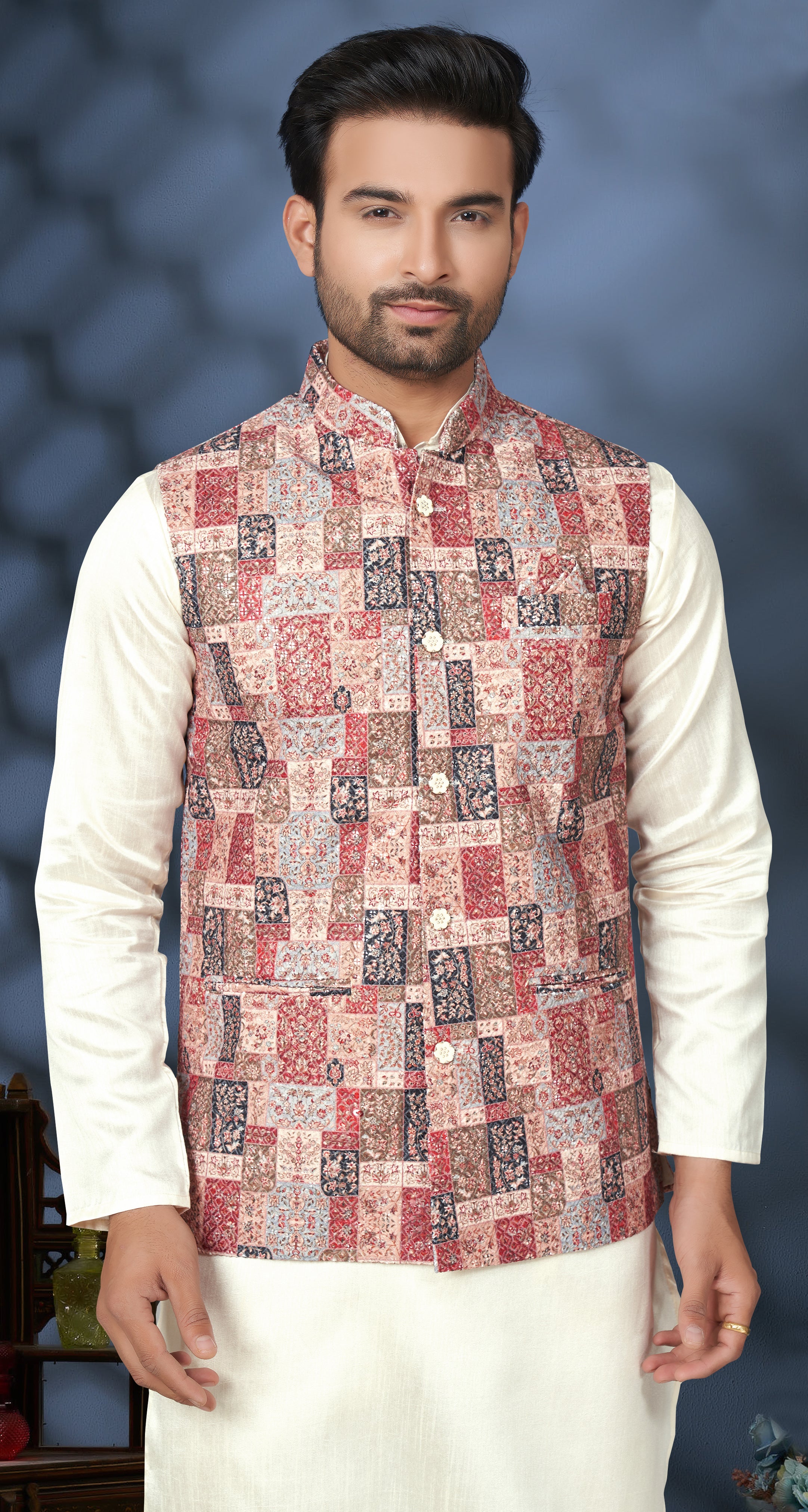 Latest lukhnawi kurta on cotton with detailed digital print and sequance work