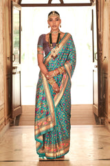 Exclusive Banarasi printed silk saree with elegant gold printed work