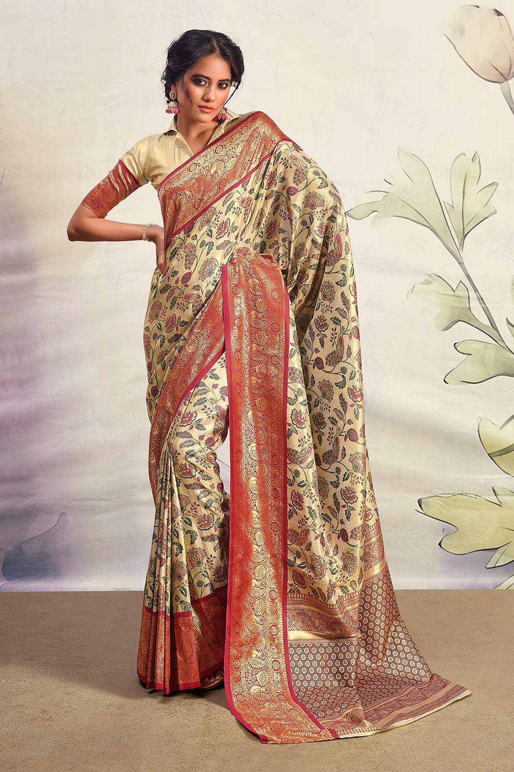 South Indian Pure Dharmavaram Silk Saree Designer Saree