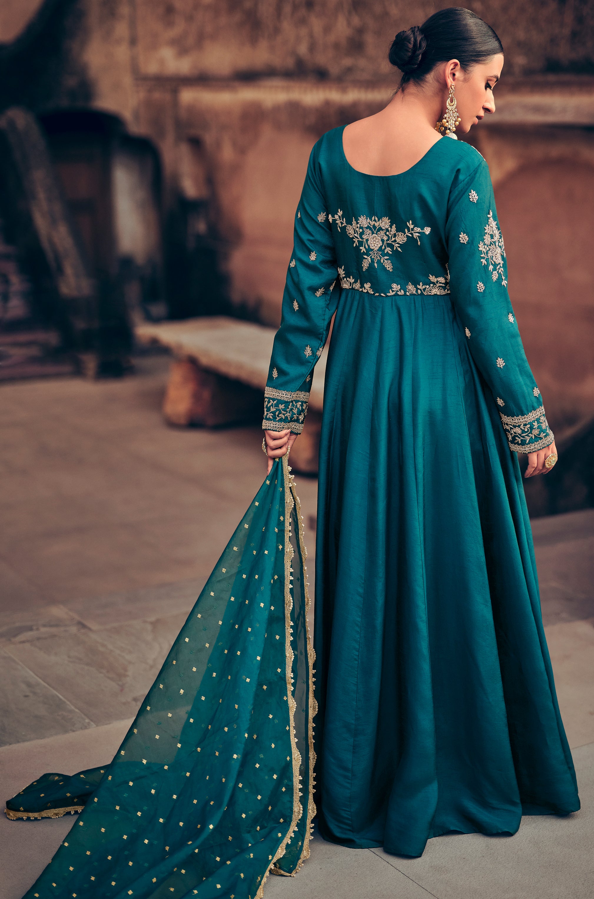 Pure Chinon exclusive dress with detailed Embroidered dress