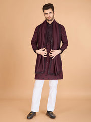 Marron Heavy Sequence Work Designer Kurta