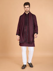 Marron Heavy Sequence Work Designer Kurta