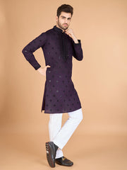 Purple Heavy Sequence Work Designer Kurta