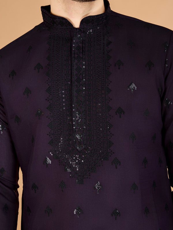 Purple Heavy Sequence Work Designer Kurta