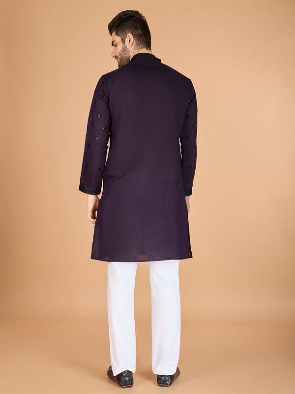 Purple Heavy Sequence Work Designer Kurta