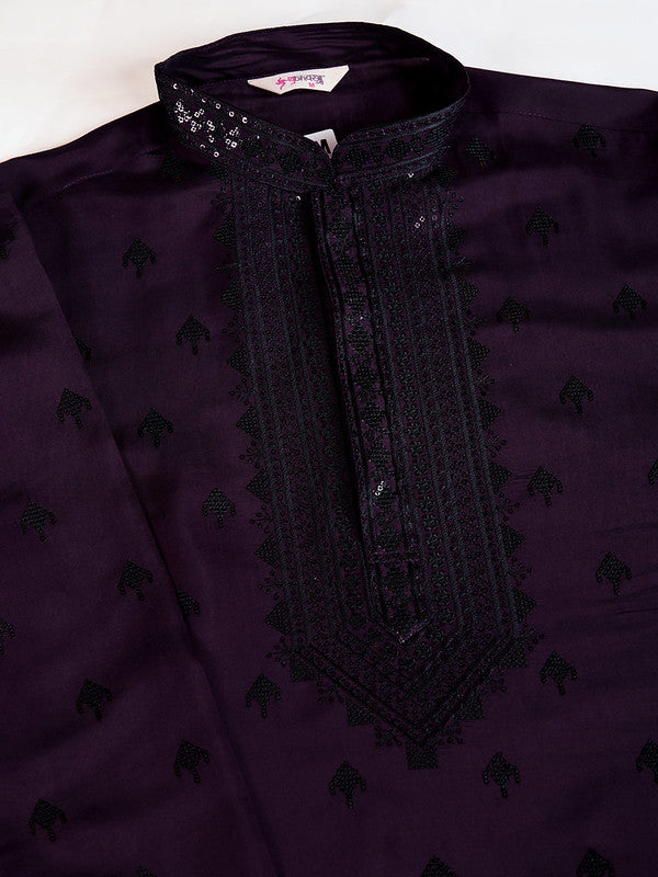 Purple Heavy Sequence Work Designer Kurta