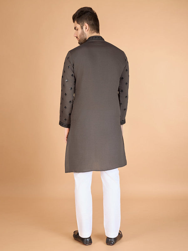 Brown  Heavy Sequence Work Designer Kurta