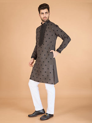 Brown  Heavy Sequence Work Designer Kurta