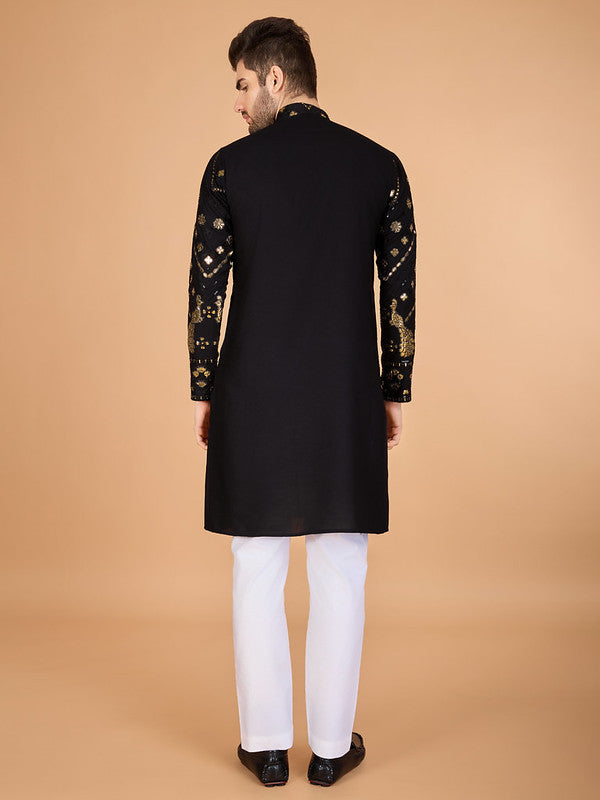 Black Heavy Sequence Work Designer Kurta