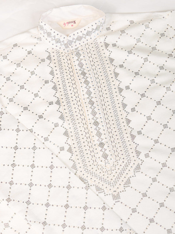 White Heavy Sequence Work Designer Kurta