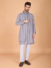 Grey Heavy Sequence Work Designer Kurta