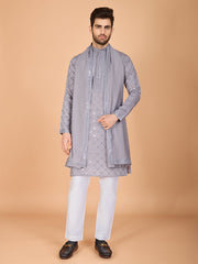 Grey Heavy Sequence Work Designer Kurta