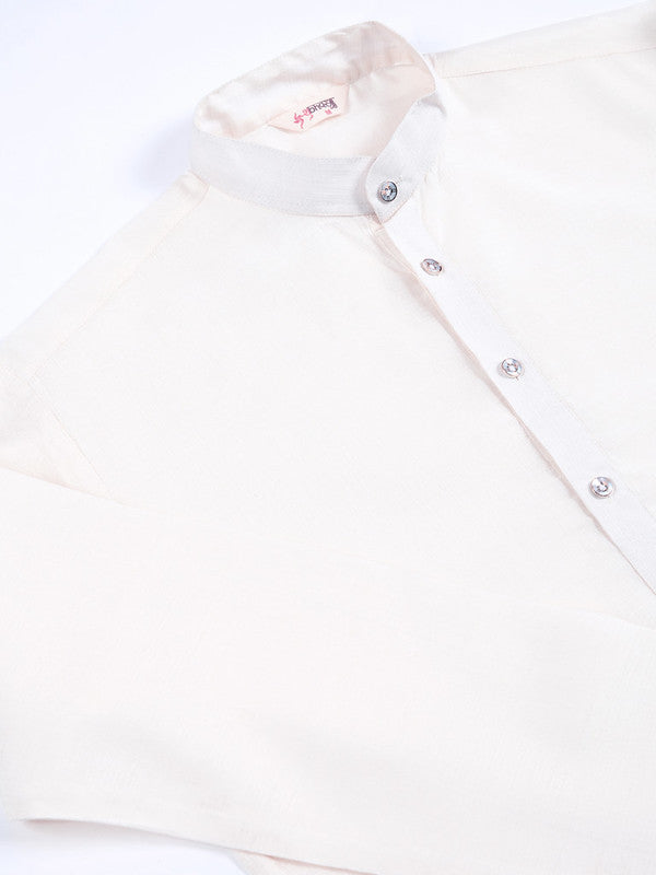 White kurta set with Sequence Self Weaving Jacquard Design Koti Work