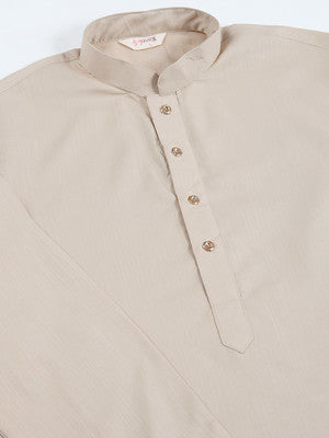 Dusty Beige Jodhpuri Designer Kurta Set With Multi Coloured Thread Embroidery Work Jacket