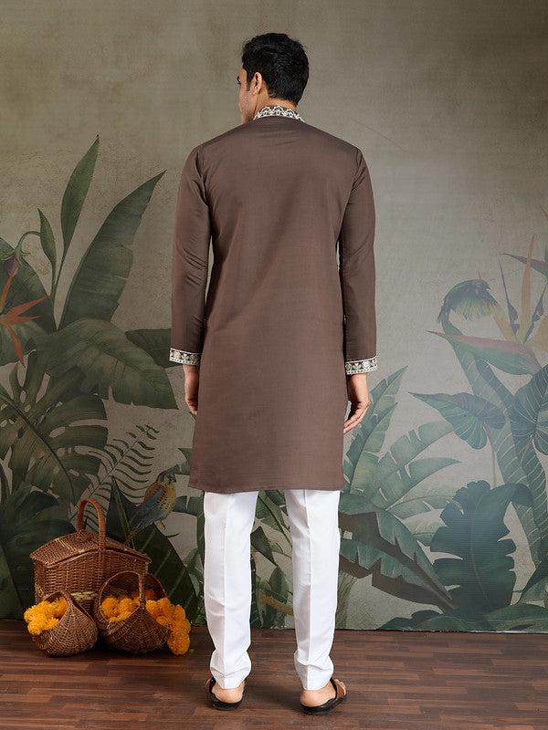 Designer Brown Kurta with Embroidery work