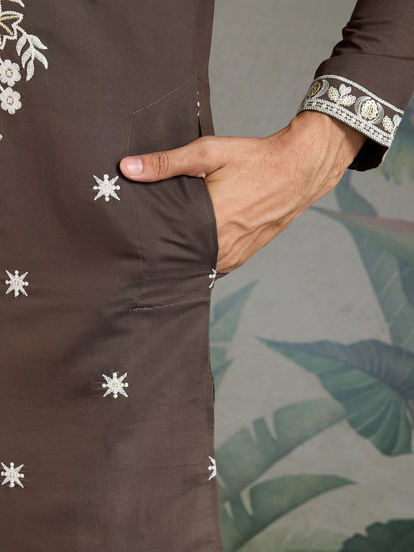 Designer Brown Kurta with Embroidery work