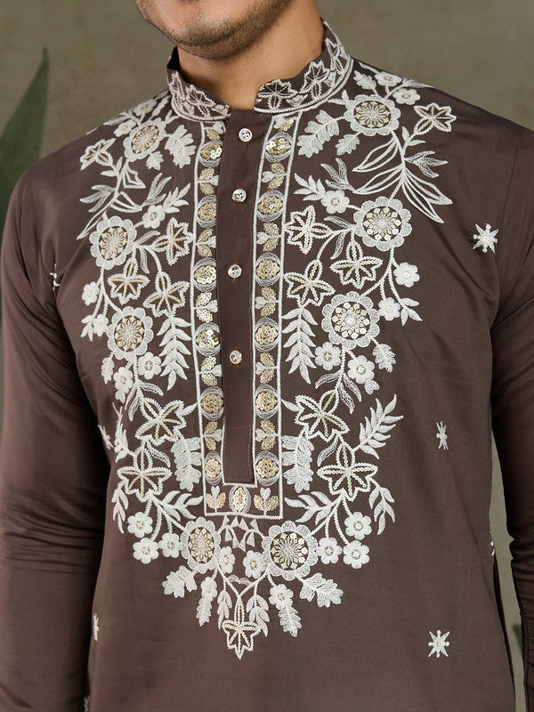 Designer Brown Kurta with Embroidery work