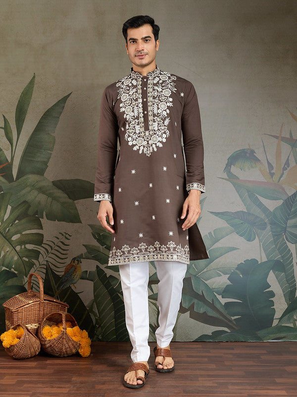 Designer Brown Kurta with Embroidery work