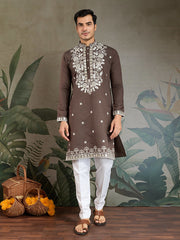 Designer Brown Kurta with Embroidery work