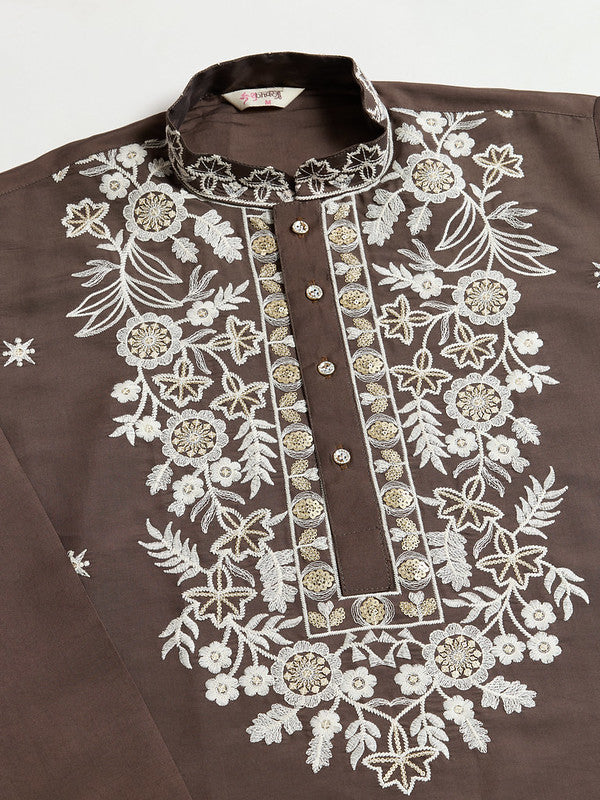Designer Brown Kurta with Embroidery work