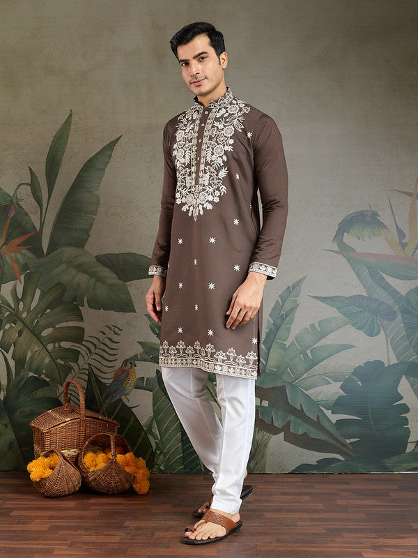 Designer Brown Kurta with Embroidery work