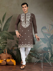 Designer Brown Kurta with Embroidery work