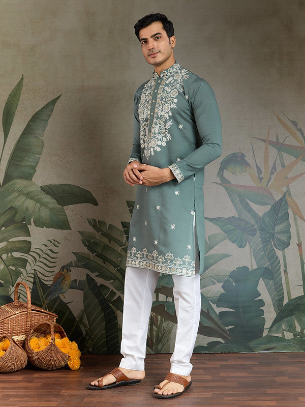 Designer Mens Kurta with Embroidery Work