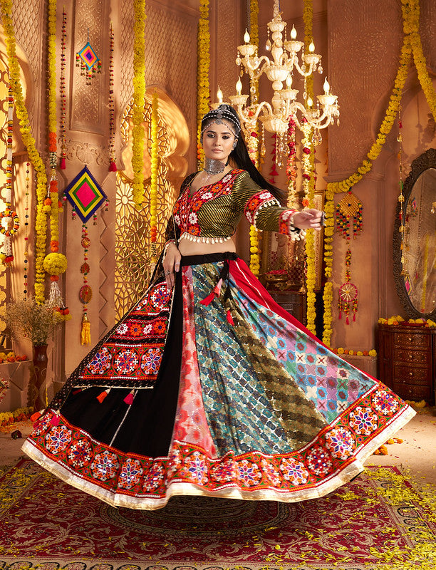 Designer Black Lehenga with two sides look